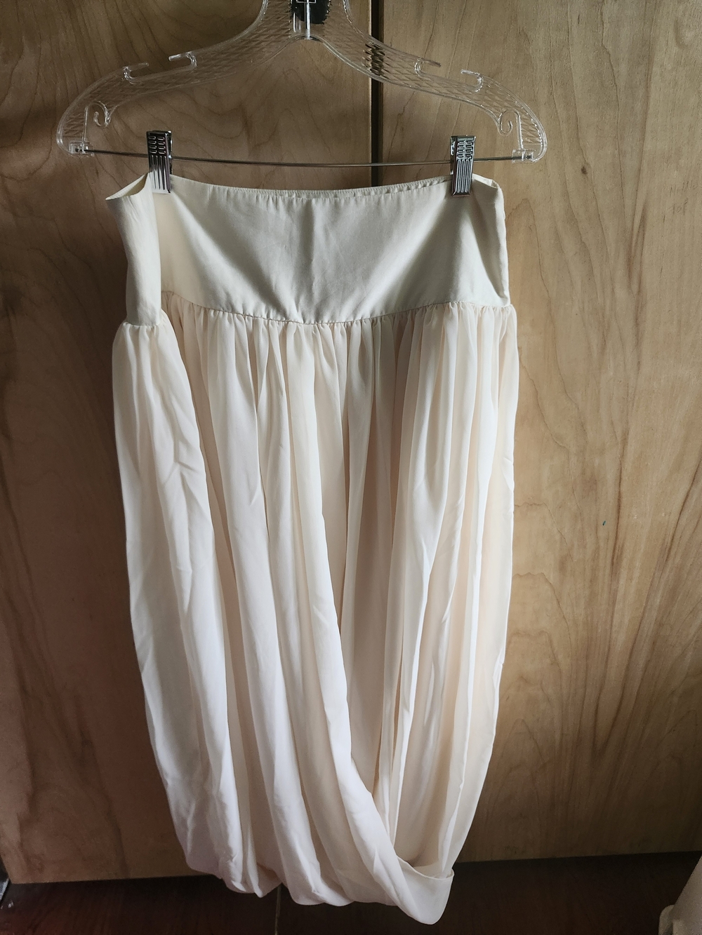 H&M Cream Pleated Midi Skirt